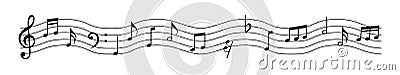 Music notes symbol ,Music notes wave, musical notes on vector illustration Vector Illustration