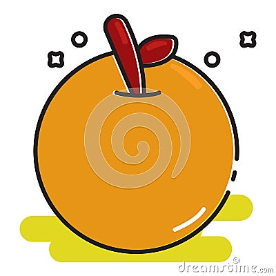 Cartoon mandarin orange Vector Illustration