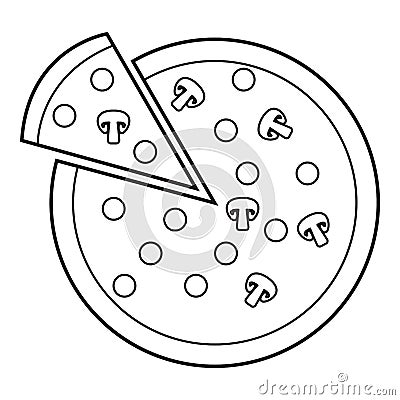 Thin line pizza Vector Illustration