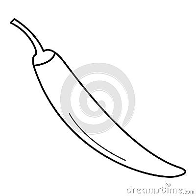 Thin line chili Vector Illustration