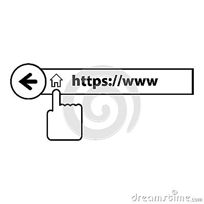 Thin line address bar Vector Illustration