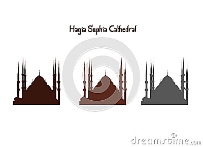 background-silhouette for the first screen of the site Saint Sophie Cathedral. Historic ancient place. Famou Stock Photo