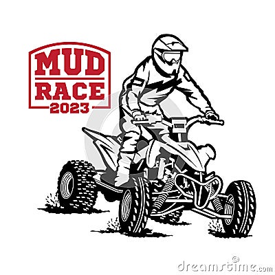 ATV Extreme sport racing logo gesign Stock Photo