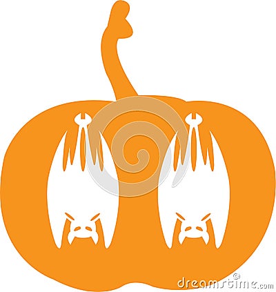 Pumpkin halloween Bat jpg image with svg vector cut file for cricut and silhouette Stock Photo