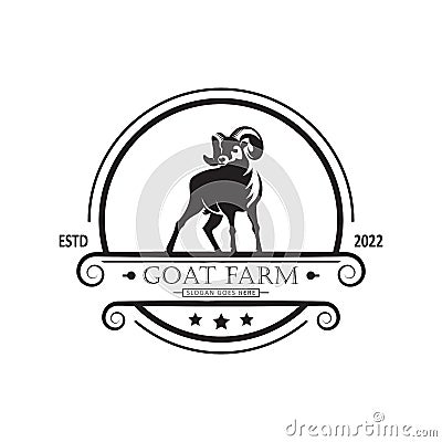 goat farm logo creative design. sheep icon vector illustration Vector Illustration