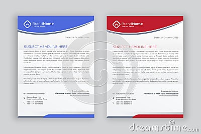 business corporate letterhead design template Vector Illustration