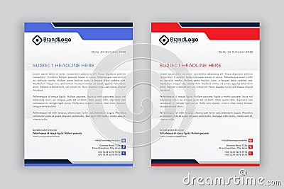 business corporate letterhead design template Vector Illustration