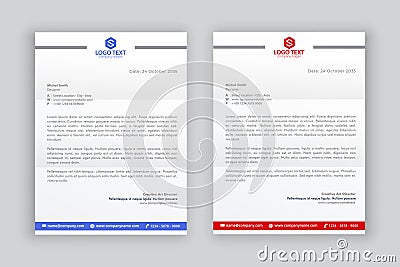 business corporate letterhead design template Vector Illustration