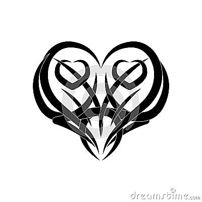 tribal heart Vector Illustration