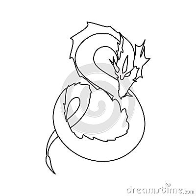 thin line dragon Vector Illustration