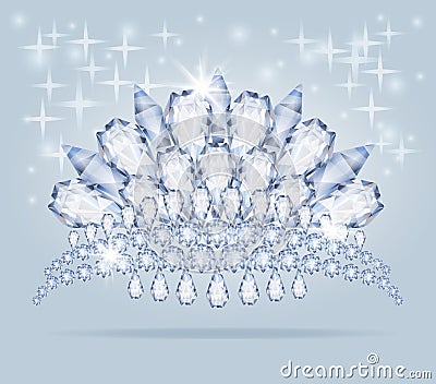 Magnificent Princess Diamond tiara, vector Vector Illustration