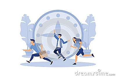 work time management concept, quick response, Vector Illustration