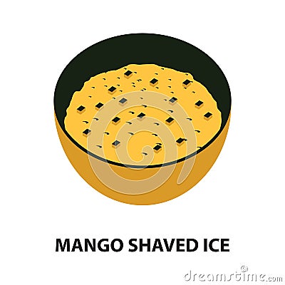 cartoon mango shaved ice Vector Illustration