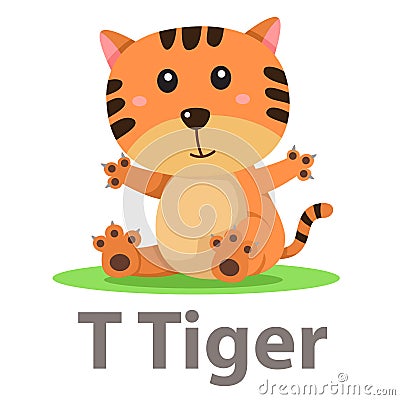 Illustrator of t tiger animal Vector Illustration