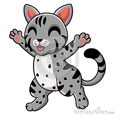 Cute egyptian mau cat cartoon Vector Illustration