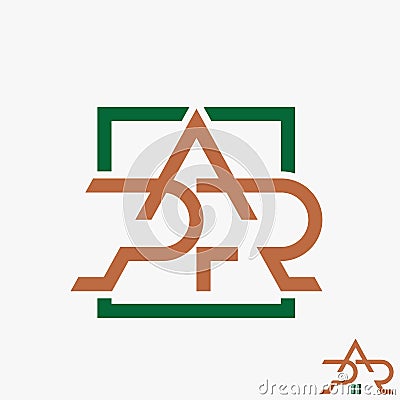 Simple and unique letter or word PAR or APR font in creative connect image graphic icon logo design abstract Vector Illustration