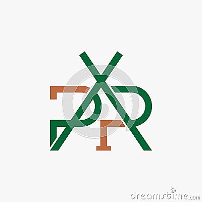 Simple and unique letter or word PAR or APR font in creative connect image graphic icon logo design abstract Vector Illustration