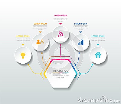 Connecting Steps business Infographic Template Vector Illustration