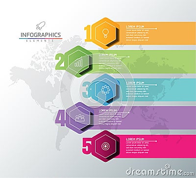 Connecting Steps business Infographic Template Vector Illustration