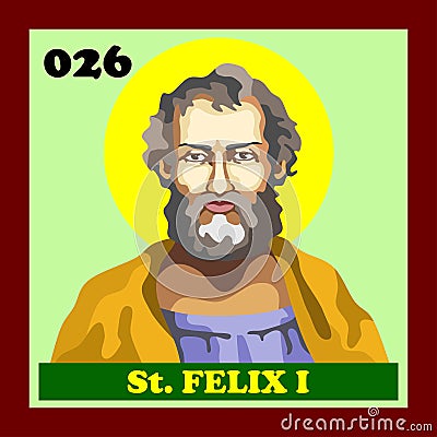 026th Roman Catholic Pope Saint Felix I Vector Vector Illustration