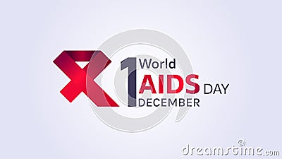 AIDS awareness. World AIDS Day commemorative design concept. Red ribbon Vector Illustration