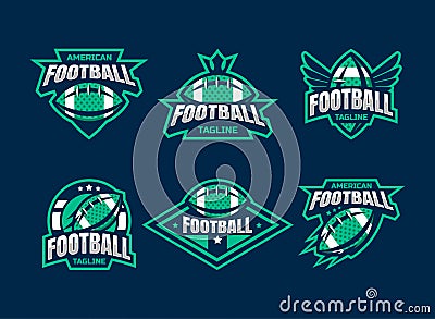 Set of soccer Logo or football club sign Badge. Football logo with shield background vector design Vector Illustration