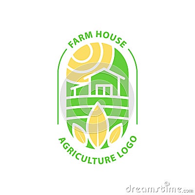 Farmhouse logo. vector Illustration for Natural Identity Badge. eps2 Vector Illustration