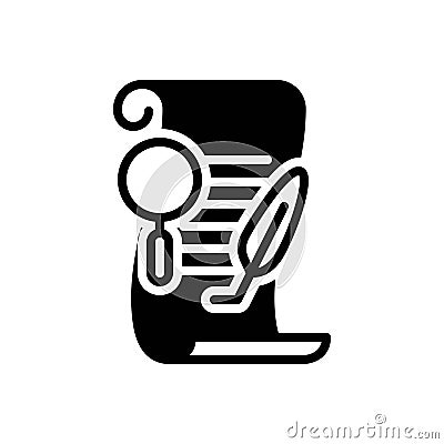 Black solid icon for Amendment, revisions and rewrite Vector Illustration