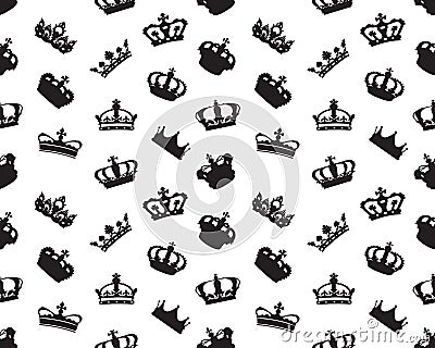 Seamless pattern of f crowns Stock Photo