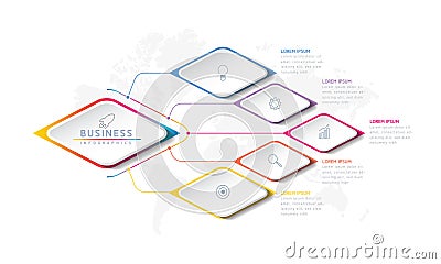 Connecting Steps business Infographic Template Vector Illustration