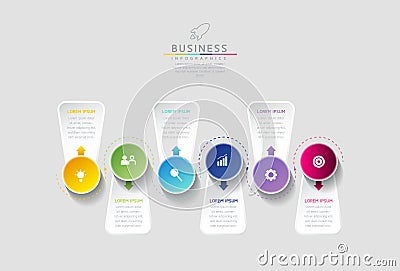 Connecting Steps business Infographic Template Vector Illustration