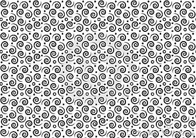 Spiral spotted black and white seamless pattern background wallpaper design Stock Photo