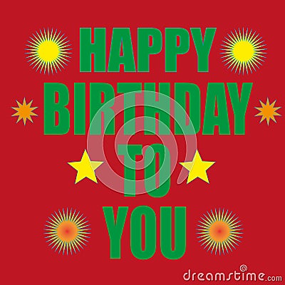 Art - Happy Birthday to You - HBD Card Stock Photo