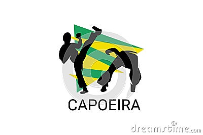 Capoeira fighting dance sport vector line icon. Vector Illustration