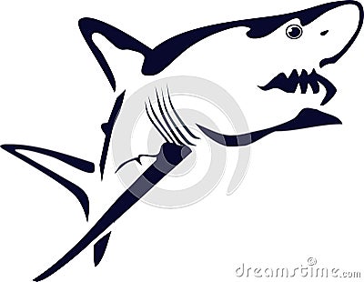 Shark Fish Shilhouette Animal Vector Vector Illustration