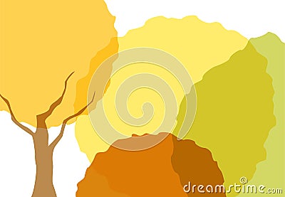 Abstract fall colored trees Vector Illustration