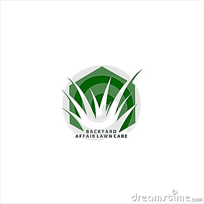 Grass Hexagon Nature Abstract Creative Business Logo Stock Photo