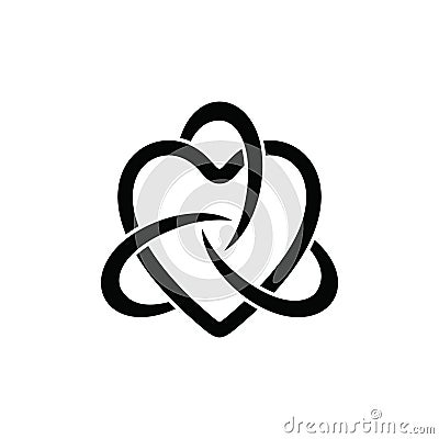 Celtic Love Logo, Celtic Heart Knot Symbol Vector Vector Illustration