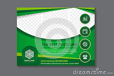 the best postcard flyer template design horizontal banner design template Vector Illustration