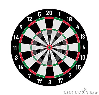 Dartboard Target Illustration, Bullseye Shop Target Vector Illustration