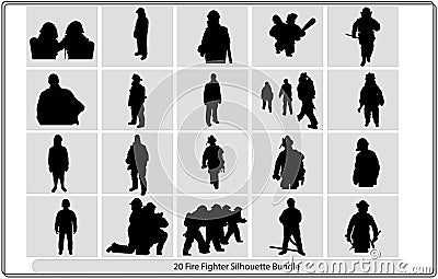 Firefighter Silhouette,silhouette of a fireman with a fire hose,Firefighter with equipment silhouette Vector Illustration