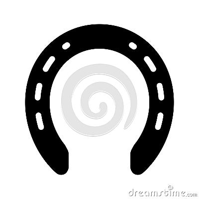 Horseshoe Silhouette, Fortune Luck Symbol Vector Illustration