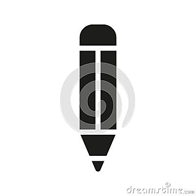 Pencil Solid Style Icon Vector Illustration