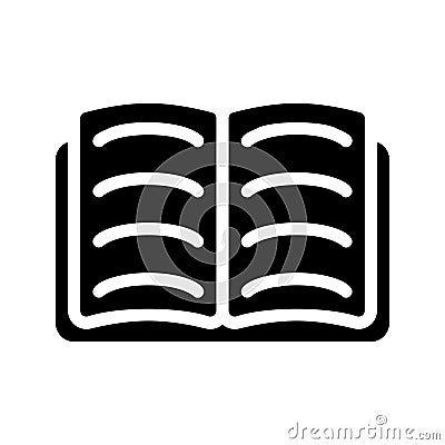 Opened Book Solid Style Icon Vector Illustration