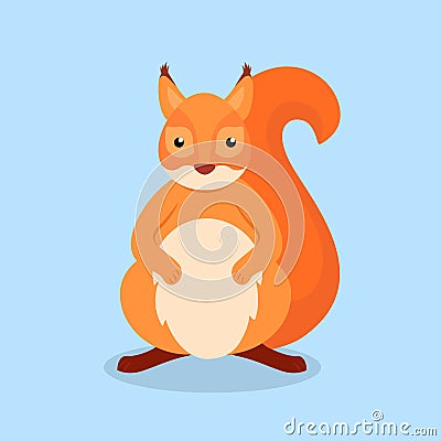 Cute squirrel sitting on a big ball. Vector illustration Vector Illustration