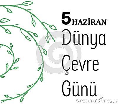 5 Mart Dünya Çevre Günü template design. Text translate: World Environment Day on March 5th Vector Illustration