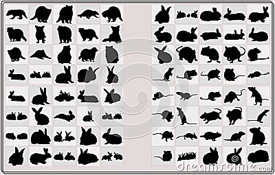 silhouettes of animals ,Animals,Zoo animals collection ,African animals silhouette Vector Illustration