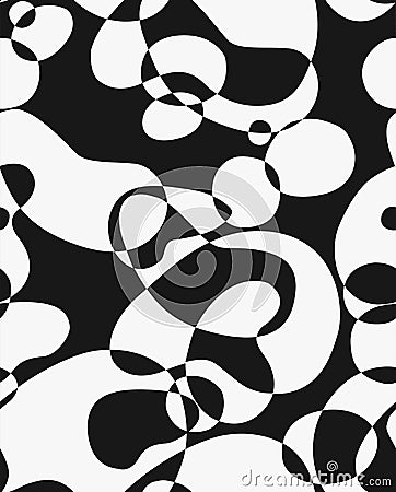 Monochrome Optical Illusion Seamless Pattern Vector Illustration