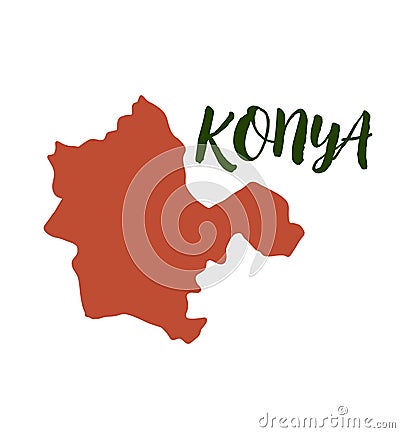 Discover Konya Province's Regions with a Clear Vector Map Vector Illustration