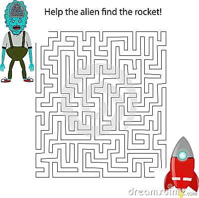 alien maze Cartoon Illustration